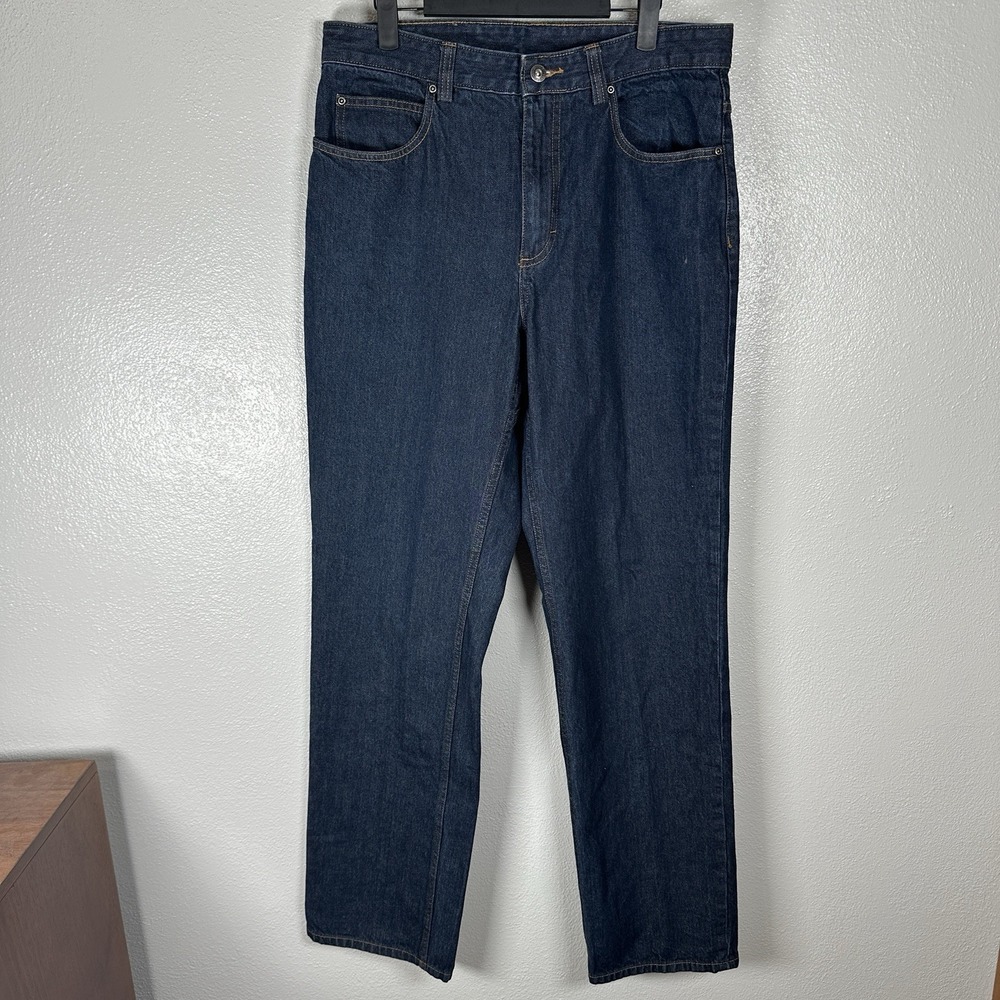 Duluth Trading Co Mens Size 34X34 Straight Leg Jeans Dark Wash‎ Denim Cotton